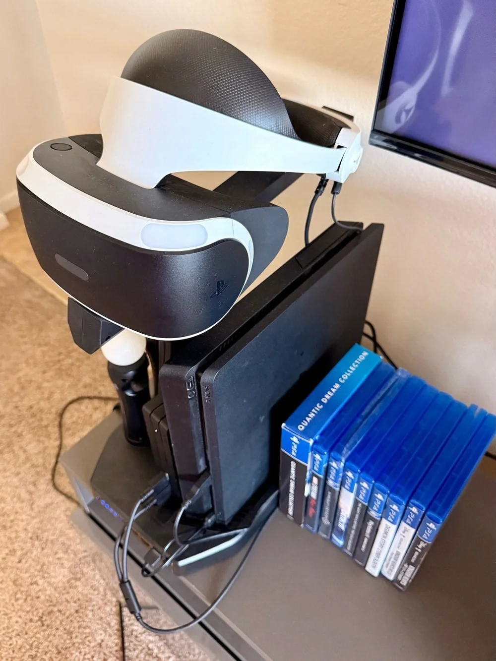 PlayStation 4 w/ VR system and two remotes